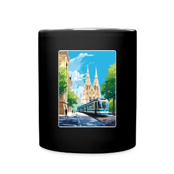 Vienna Austria Travel Poster Souvenir Painting WPA - Full Colour Mug - black - Front