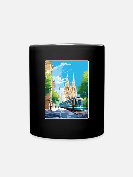 Wien Österreich Reise Poster Souvenir Malerei WPA - Tasse einfarbig - Schwarz