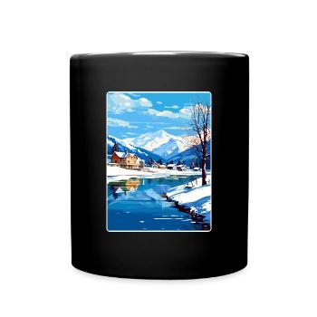 Zell am See Salzburg Österreich Reiseposterkarte - Tasse einfarbig - Schwarz - Vorne