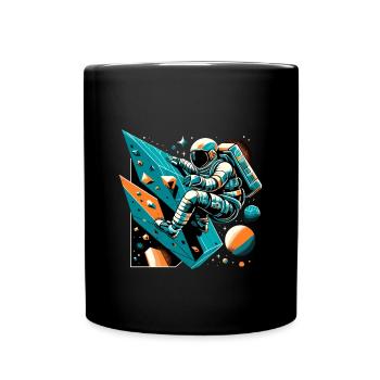 Bouldering Astronaut Gift - Full Colour Mug - black - Front
