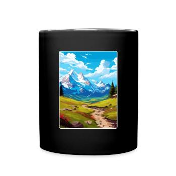 Gran Paradiso Italy Vintage Travel Poster Souvenir - Full Colour Mug - black - Front