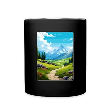 Gran Paradiso Italy Vintage Travel Poster Souvenir - Full Colour Mug - black - Front