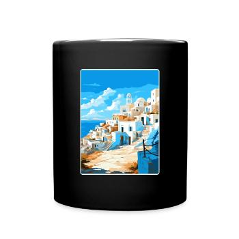 Karpathos Griechenland Reise Poster Souvenir Farbe WPA - Tasse einfarbig - Schwarz - Vorne