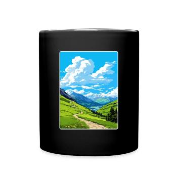 Stilfser Joch Italien Reise Poster Souvenir Malerei WPA - Tasse einfarbig - Schwarz - Vorne