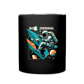Bouldering Astronaut Spaceman Gift - Full Colour Mug - black - Front