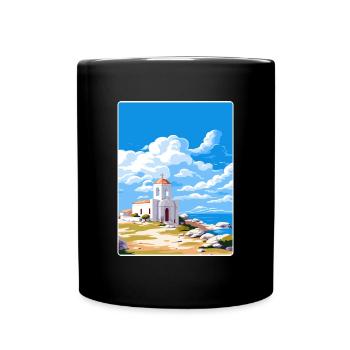 Délos Grèce Affiche de voyage Souvenir Carte Postale Peinture - Mug uni - noir - Devant
