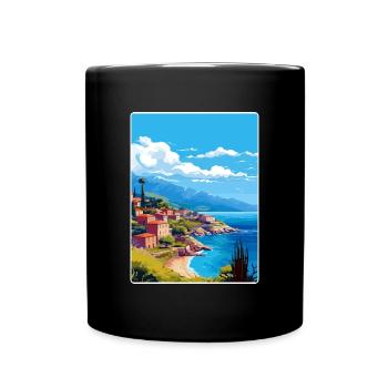 Kefalonia Griechenland Reise Poster Souvenir Farbe WPA - Tasse einfarbig - Schwarz - Vorne