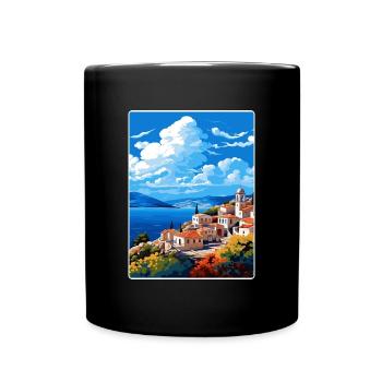 Hydra Griechenland Reise Poster Souvenir Postkarte Farbe - Tasse einfarbig - Schwarz - Vorne