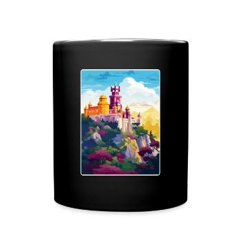 Sintra Portugal Affiche de voyage Peinture Souvenir WPA - Mug uni - noir - Devant