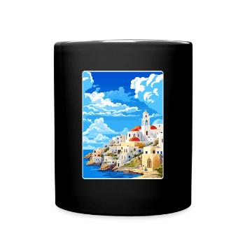 Astypalaia Griechenland Reise Poster Souvenir Farbe WPA - Tasse einfarbig - Schwarz - Vorne