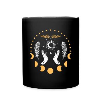 Celestial Hands Mondaufgang - Tasse einfarbig - Schwarz - Vorne
