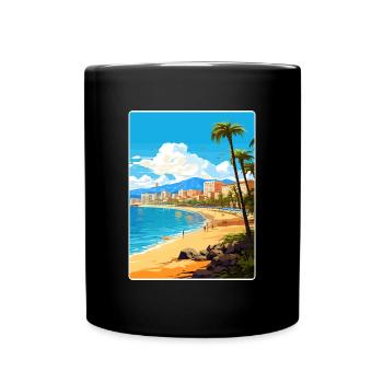 Playa de las Americas Espagne Affiche de voyage Souvenir - Mug uni - noir - Devant