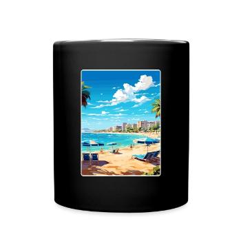 Cala Milor Spanien Reise Poster Souvenir Farbe WPA - Tasse einfarbig - Schwarz - Vorne