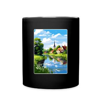 Spreewald Allemagne Affiche de voyage Peinture Souvenir WPA - Mug uni - noir - Devant