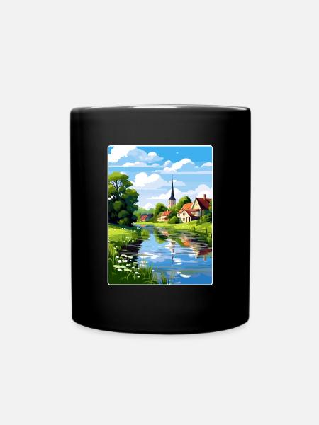 Spreewald Deutschland Reise Poster Souvenir Farbe WPA - Tasse einfarbig - Schwarz