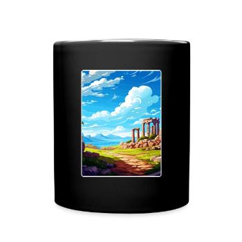 Antikes Korinth Griechenland Reiseposter Souvenir WPA - Tasse einfarbig - Schwarz - Vorne