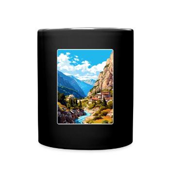 Samaria Schlucht Reise Poster Souvenir Malerei WPA - Tasse einfarbig - Schwarz - Vorne