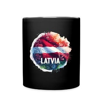 Latvia Flag Flag Gift - Full Colour Mug - black - Front