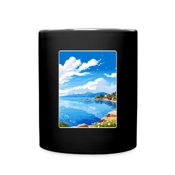 Île de Meganisi Grèce Affiche de voyage Souvenir WPA - Mug uni - noir - Devant