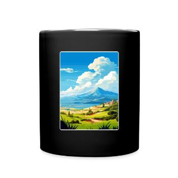 Mont Dirfi Grèce Affiche de voyage Peinture Souvenir WP - Mug uni - noir - Devant