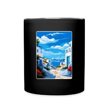 Milos Griechenland Reise Poster Souvenir Postkarte Farbe - Tasse einfarbig - Schwarz - Vorne