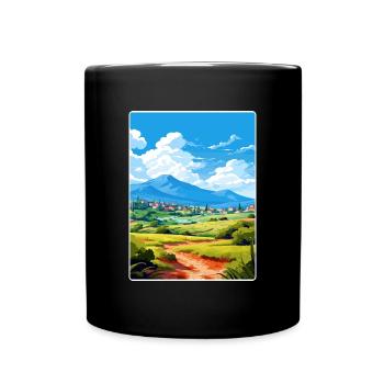 Mont Creten Grèce Affiche de voyage vintage Souvenir - Mug uni - noir - Devant