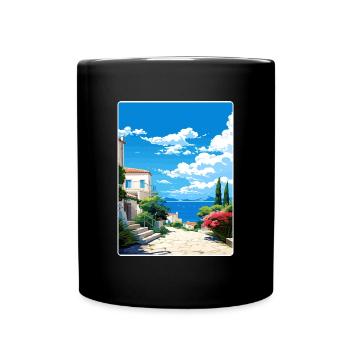 Preveza Griechenland Reise Poster Souvenir Malerei WPA - Tasse einfarbig - Schwarz - Vorne