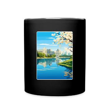 Bukarest Rumänien Reise Poster Souvenir Farbe WPA - Tasse einfarbig - Schwarz - Vorne