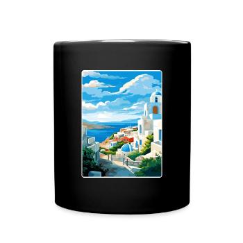 Milos Griechenland Reise Poster Souvenir Postkarte Farbe - Tasse einfarbig - Schwarz - Vorne