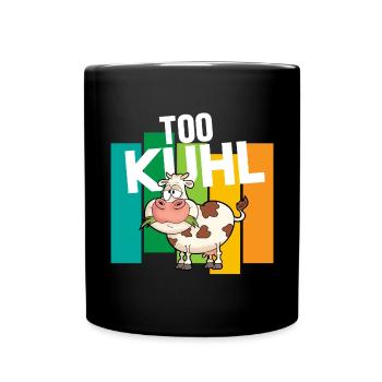 Kuh Landwirtschaft Too Kuhl - Tasse einfarbig - Schwarz - Vorne