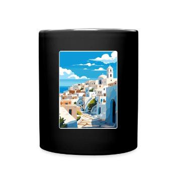 Patmos Griechenland Griechisch Vintage Reise Poster Souvenir - Tasse einfarbig - Schwarz - Vorne