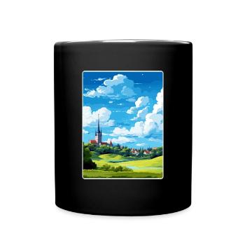 Hunsrück Deutschland Reise Poster Souvenir Farbe WPA - Tasse einfarbig - Schwarz - Vorne