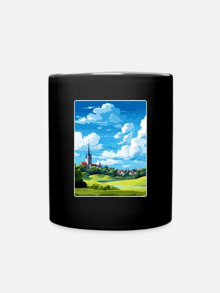 Hunsrück Deutschland Reise Poster Souvenir Farbe WPA - Tasse einfarbig - Schwarz