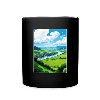 Vallée de la Moselle Allemagne Affiche de voyage Souvenir WPA - Mug uni - noir - Devant