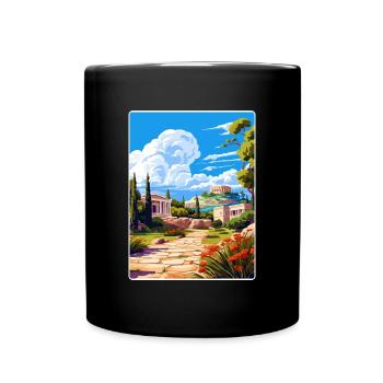 Grèce Voyage Affiche Souvenir Peinture WPA - Mug uni - noir - Devant