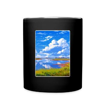 Niedersachsen Wattenmeer Deutschland Reiseplakat Souvenir - Tasse einfarbig - Schwarz - Vorne