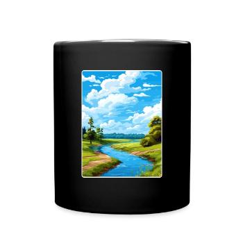 Unteres Odertal Deutschland Reiseposter Souvenir - Tasse einfarbig - Schwarz - Vorne