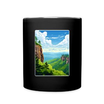 Elbsandsteingebirge Deutschland Reiseposter WPA - Tasse einfarbig - Schwarz - Vorne