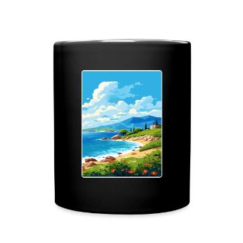 Mani Halbinsel Griechenland Reiseposter Souvenir WPA - Tasse einfarbig - Schwarz - Vorne