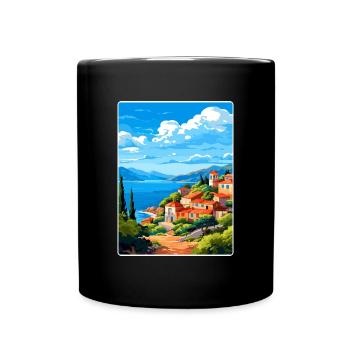 Samos Griechenland Reise Poster Souvenir Postkarte Farbe - Tasse einfarbig - Schwarz - Vorne