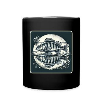 Perch natural angler design - Full Colour Mug - black - Front