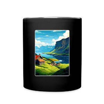 The Fjords Norway Norwegian Mountains Scandinavian - Full Colour Mug - black - Front