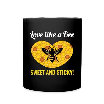 Honeybee Beekeeper Beekeeping Valentines Day Heart - Full Colour Mug - black - Front