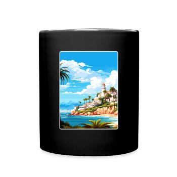 Costa Del Sol Spanien Vintage Reise Poster Souvenir - Tasse einfarbig - Schwarz - Vorne