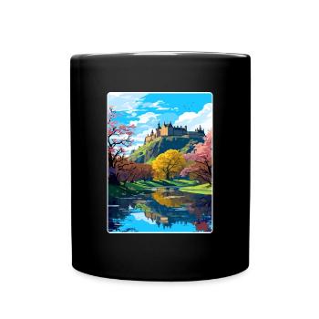 Édimbourg Ecosse Affiche de voyage Souvenir Paint WP - Mug uni - noir - Devant
