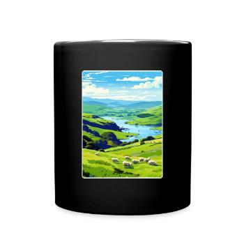 Lake District Vereinigtes Königreich Reisen Posterkarte - Tasse einfarbig - Schwarz - Vorne