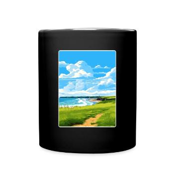 Bude Cornwall England Travel Poster Souvenir WPA - Full Colour Mug - black - Front