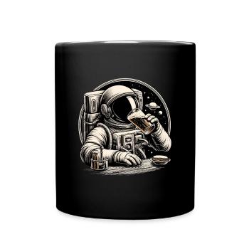 Astronaut Bar Spacebar Geschenk - Tasse einfarbig - Schwarz - Vorne