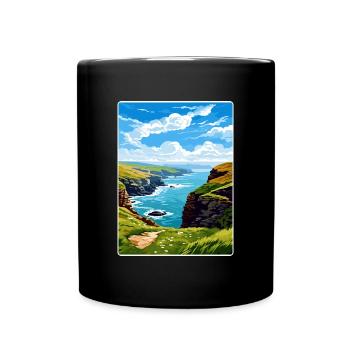 Boscastle Cornwall England Reiseposter Souvenir - Tasse einfarbig - Schwarz - Vorne