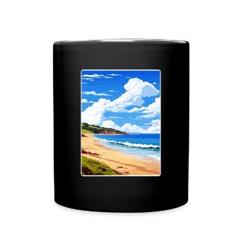 Maenporth Cornwall England Reiseposter Souvenir - Tasse einfarbig - Schwarz - Vorne